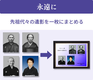 先祖代々の遺影を一枚にまとめる